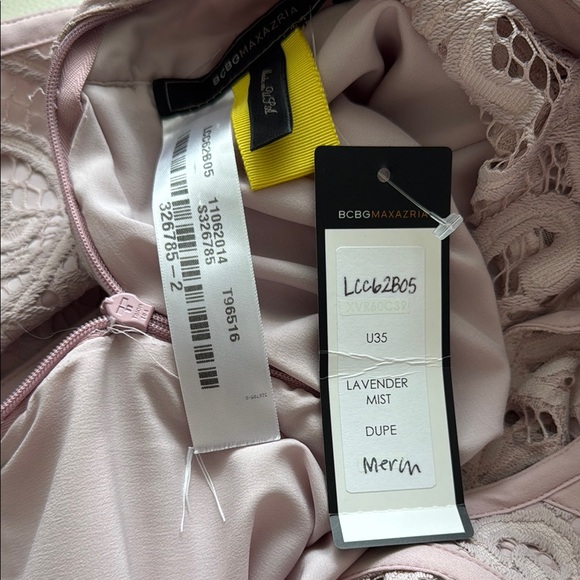BCBGMaxAzria Hannah Lace Layered Mini Dress in Pink Mauve Lavendar shade - Picture 8 of 11